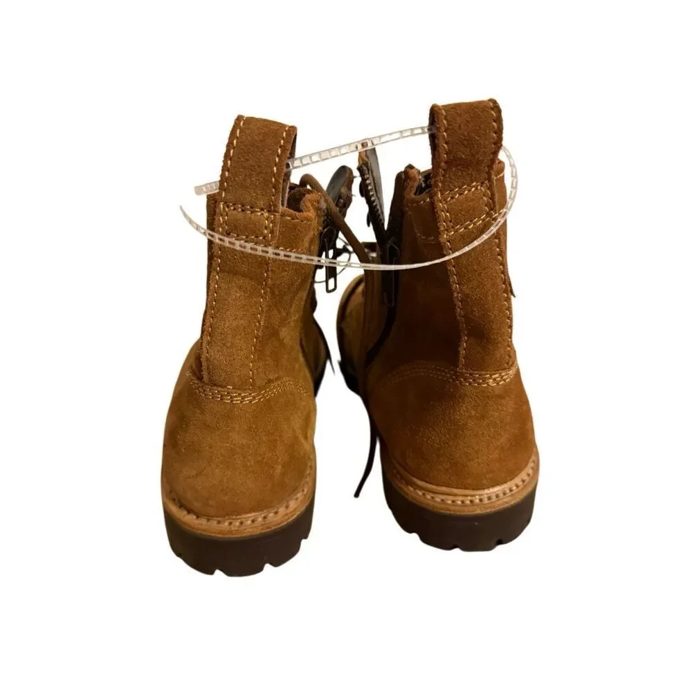 Brand New The Frye Company Russel Lace Up Handcrafted Leather Boots Tan 8.5